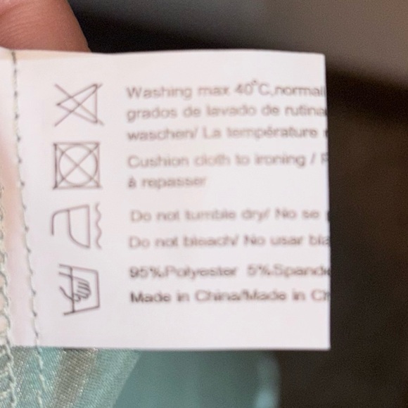 Satin Tank Top and Shorts PJ Set in NWT Light Green - Picture 8 of 10